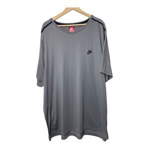 Nike Mens Bonded Tee T-Shirt Size 2XL Gray Black Perforated Carbon Heather Gray